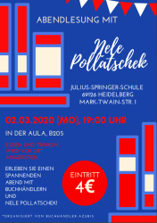 Foto: Autorenlesung mit Nele Pollatschek am Montag, 02.03.2020