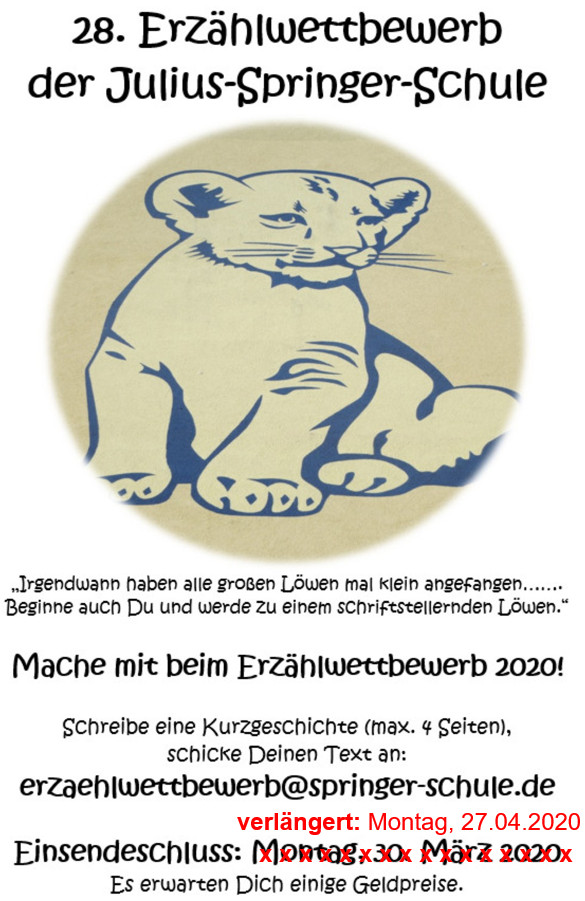 Kurzgeschichten gesucht - der Erzählwettbewerb 2020 Erzählwettbewerb 2020