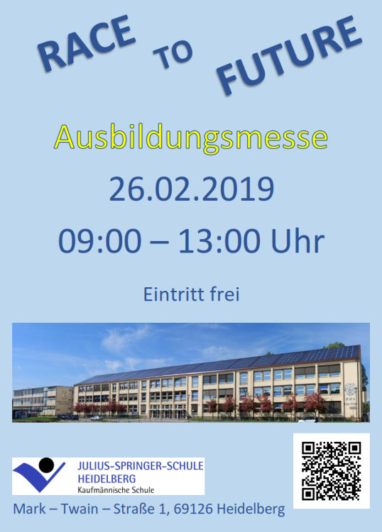 Plakat zur Ausbildungsmesse Race to Future 2019 RaceToFuture 2019